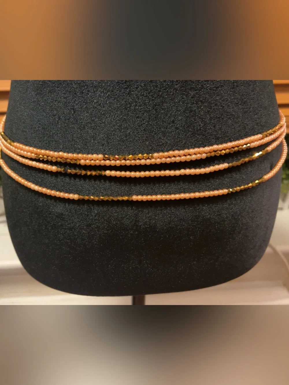 Beige Gold Layer Waist Beads | Handmade Boho Beach Body Chain